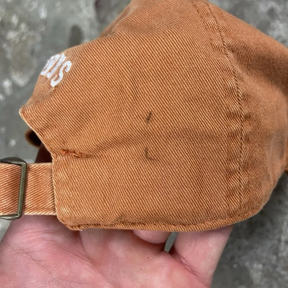 Vintage Texas Longhorns Cap Strap Back Adjustable Orange Embroidered NCAA Logo
